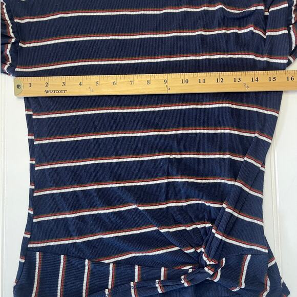 Orange Creek Los Angeles Striped Ruffles T Shirt Made in USA Size Women's Small - Picture 4 of 7